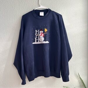 Vintage embroidered Navy Snowman Sweatshirt